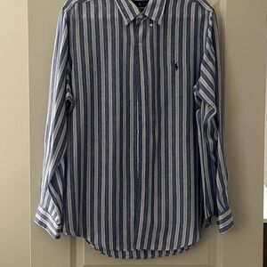 Ralph Lauren Blue and White Striped Shirt